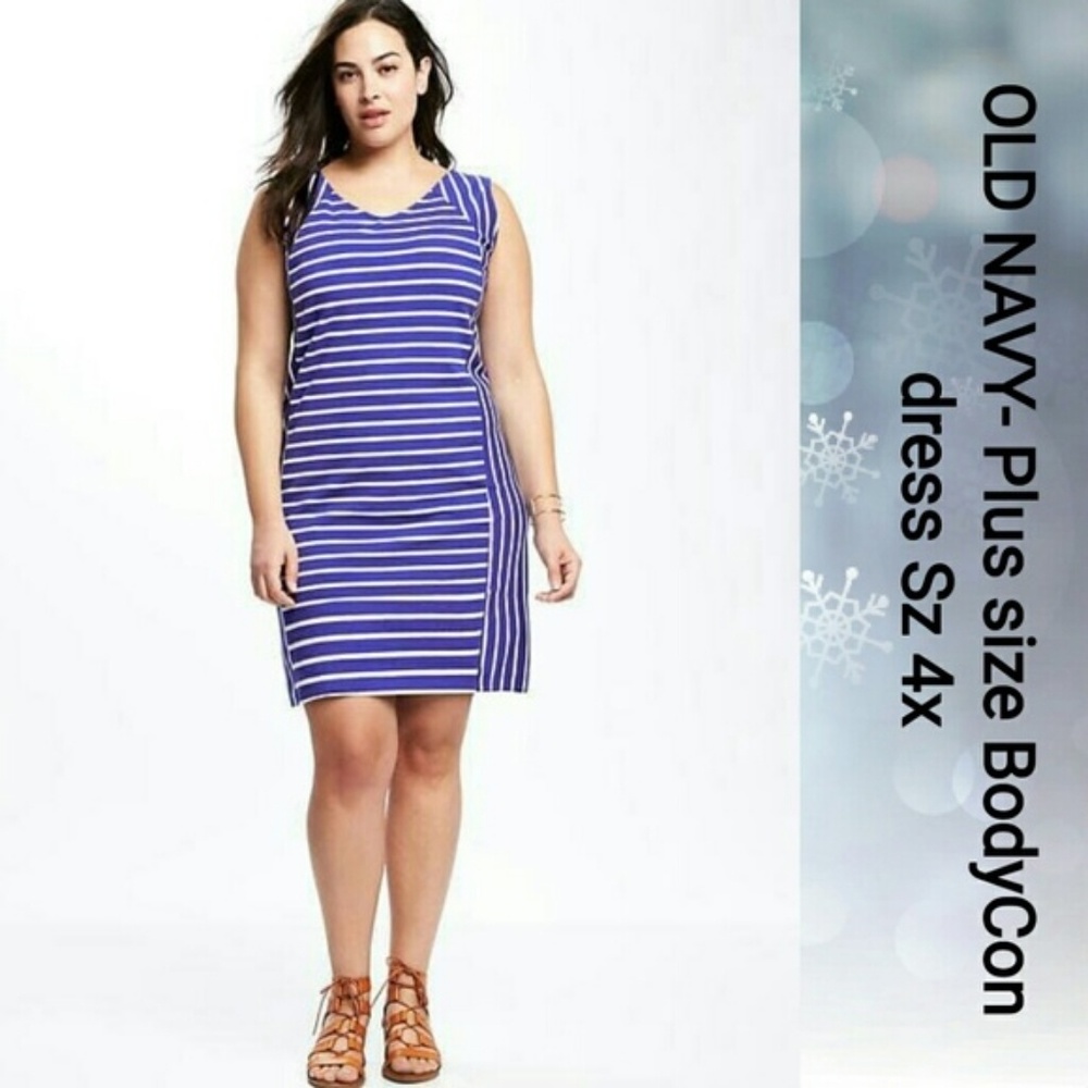 🆕️ OLD NAVY STRIPED BODYCON DRESS Sz 4x